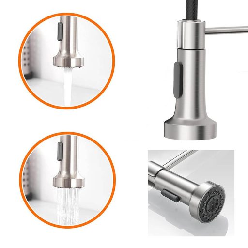 Bateria kuchenna z elastycznym wężem, zdejmowaną głowicą prysznicową