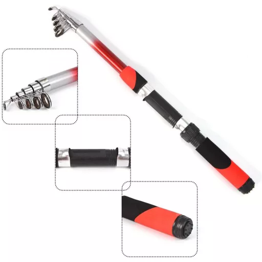 Sprzęt wędkarski dla początkujących z 2 wędkami teleskopowymi i akcesoriami