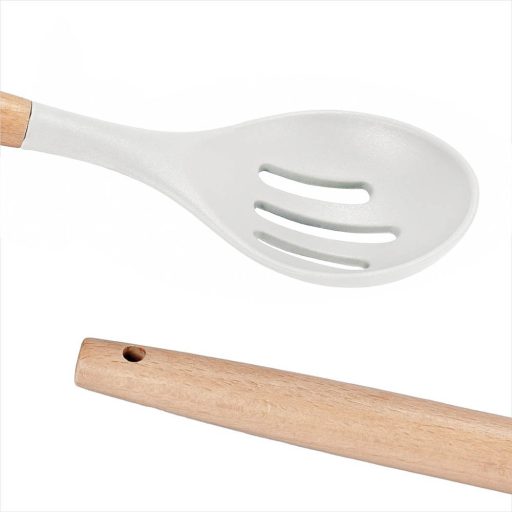 14-częściowy zestaw narzędzi kuchennych z żaroodporną silikonową główką i uchwytem, biały