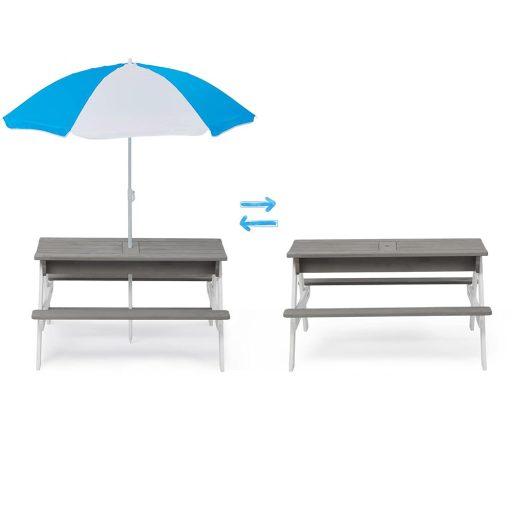 Stół piknikowy dla dzieci 3 w 1 z parasolką