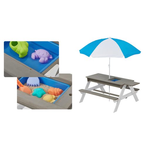 Stół piknikowy dla dzieci 3 w 1 z parasolką