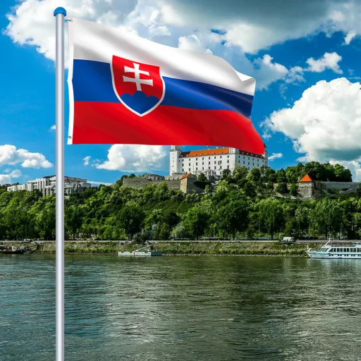 Maszt 90x150cm ze słowacką flagą
