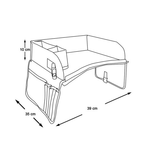 Stolik podróżny dla dzieci do samochodu - szary