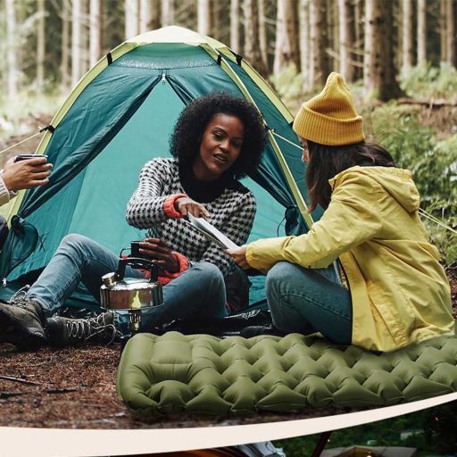 Jednoosobowy materac turystyczny, zielony