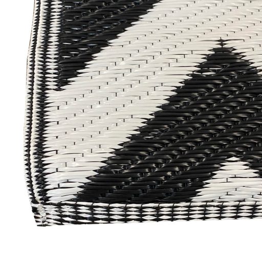 Dywan na zewnątrz, dwustronny, 180x120 cm - czarno-biały