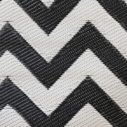 Dywan na zewnątrz, dwustronny, 180x120 cm - czarno-biały