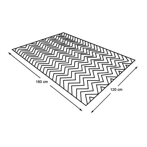Dywan na zewnątrz, dwustronny, 180x120 cm - czarno-biały