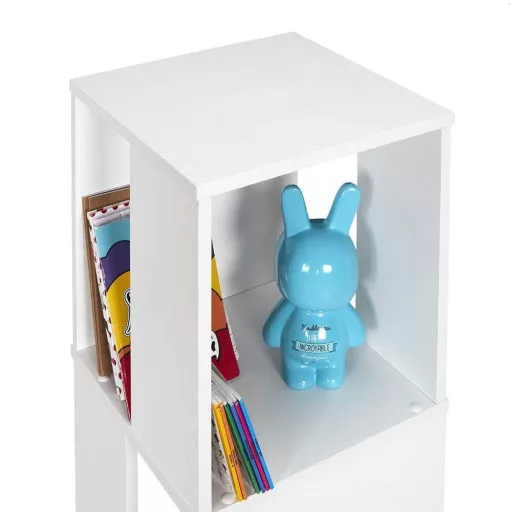 Obrotowa półka na książki, 34x34x108 cm, biały