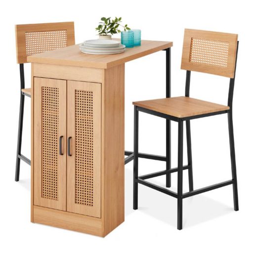 3-częściowy zestaw jadalniany z podwyższonym blatem i schowkiem