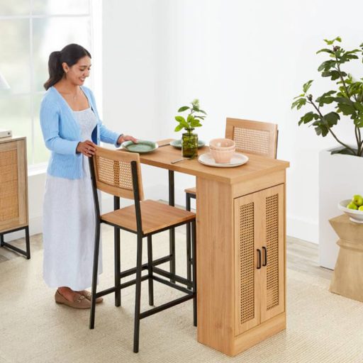 3-częściowy zestaw jadalniany z podwyższonym blatem i schowkiem