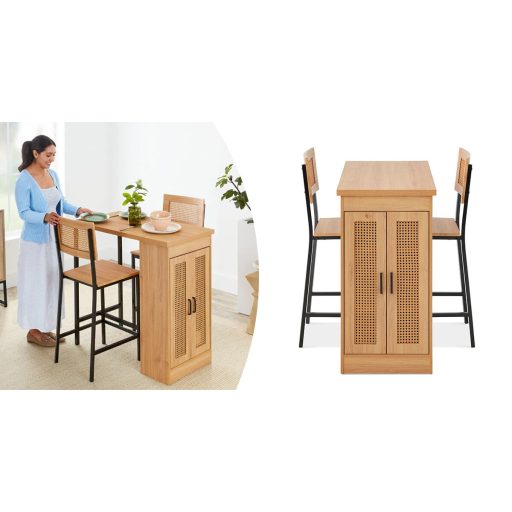 3-częściowy zestaw jadalniany z podwyższonym blatem i schowkiem