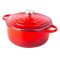 Żeliwny emaliowany garnek z pokrywką 4L, czerwony