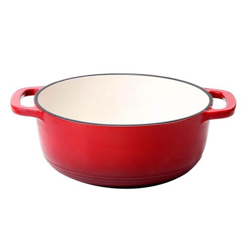 Żeliwny emaliowany garnek z pokrywką 5,7 L, czerwony