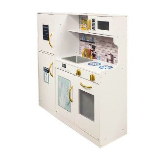 Drewniana kuchnia do zabawy z akcesoriami