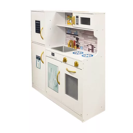 Drewniana kuchnia do zabawy z akcesoriami