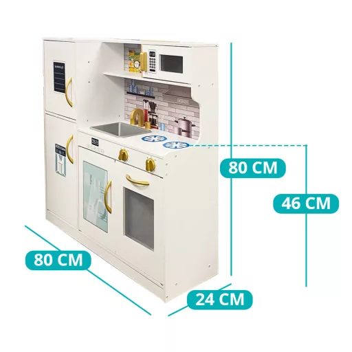 Drewniana kuchnia do zabawy z akcesoriami