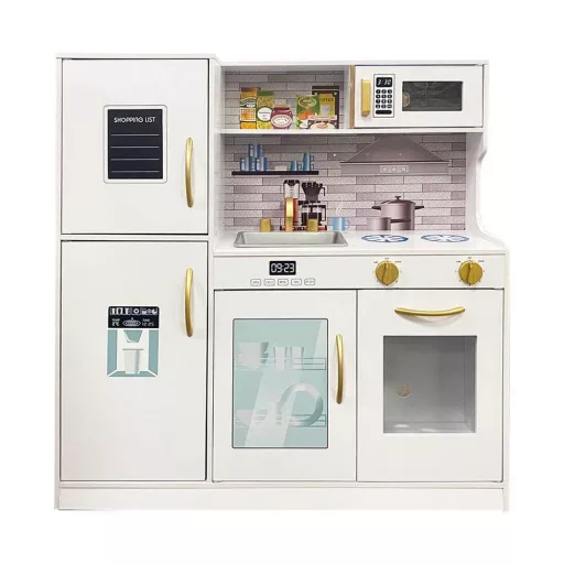 Drewniana kuchnia do zabawy z akcesoriami
