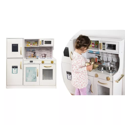 Drewniana kuchnia do zabawy z akcesoriami