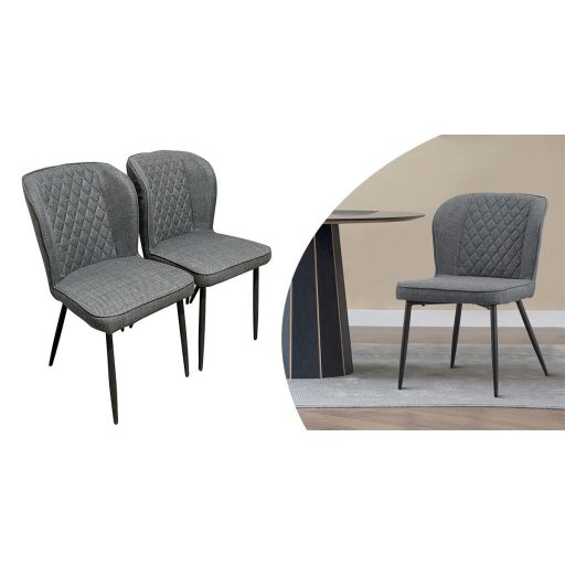 Krzesło jadalniane Leo, 2 szt., szare