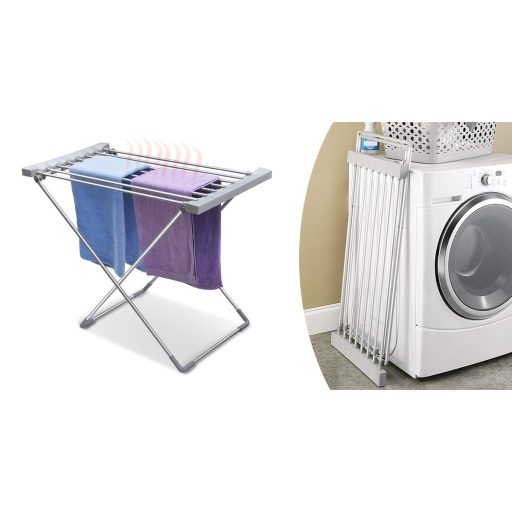 Elektryczna suszarka do ubrań 120 W, 8 prętów do suszenia