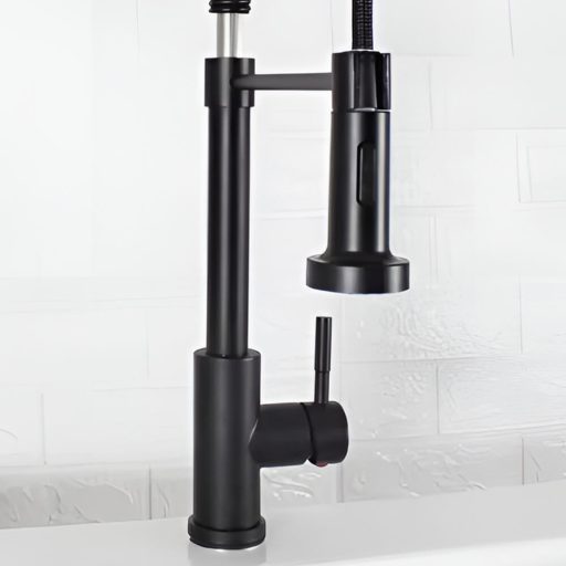 Bateria kuchenna z elastycznym wężem, zdejmowaną słuchawką prysznicową, czarny