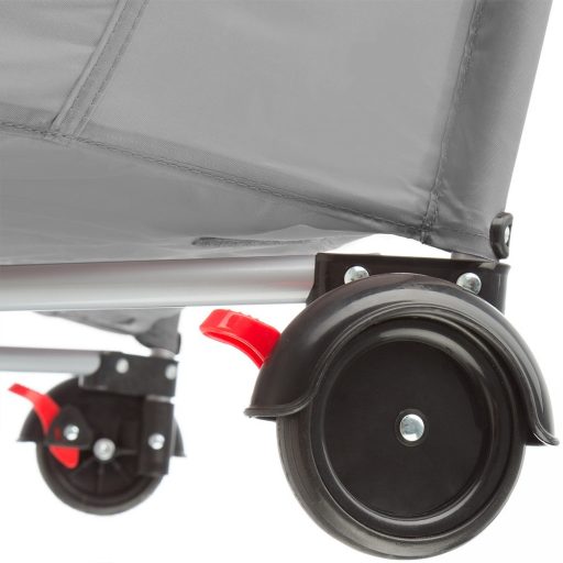 Łóżeczko turystyczne z przewijakiem i mostkiem do zabawy, szare