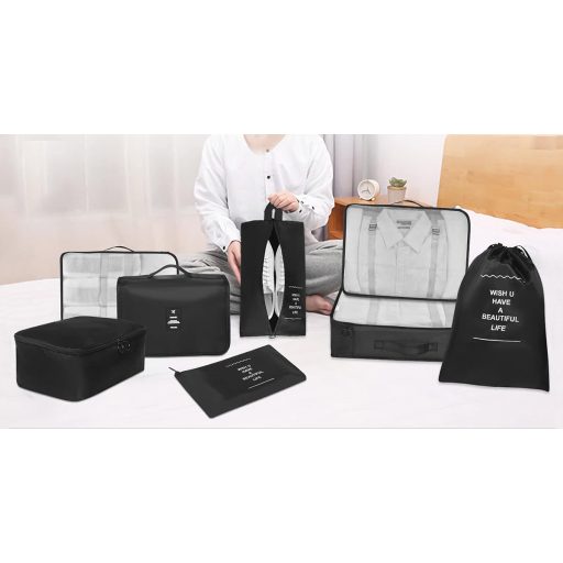 Komplet organizatorów do walizek, 8 sztuk, szary 