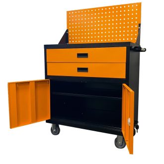 Wózek warsztatowy na kółkach, skrzynka narzędziowa