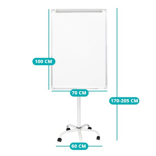 Flipchart magnetyczna z kółkami, dostępna w różnych typach i rozmiarach