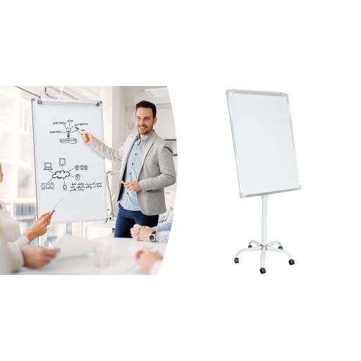 Flipchart magnetyczna z kółkami, dostępna w różnych typach i rozmiarach