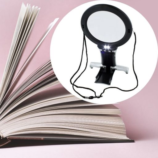 Lupa do zawieszenia na szyi z 2 LED, zimna biała