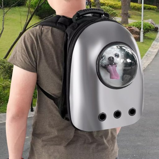 Plecak do noszenia zwierząt, srebrny