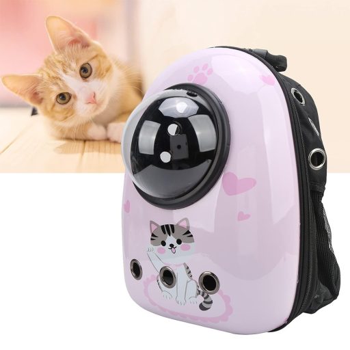 Plecak do noszenia zwierząt, różowy z kotkiem
