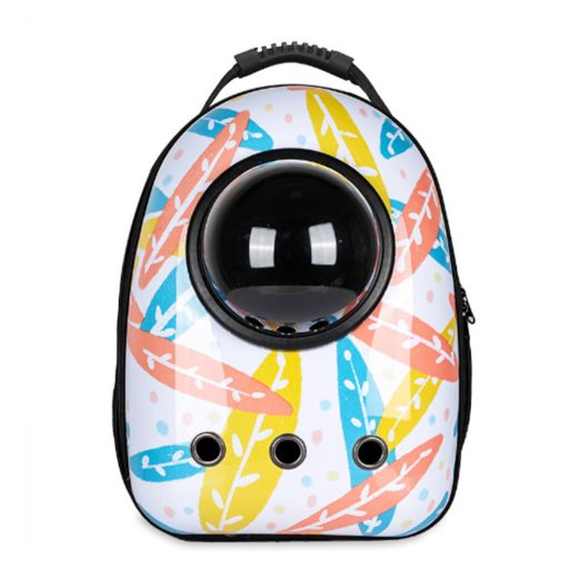 Plecak do noszenia zwierząt, biały w liście