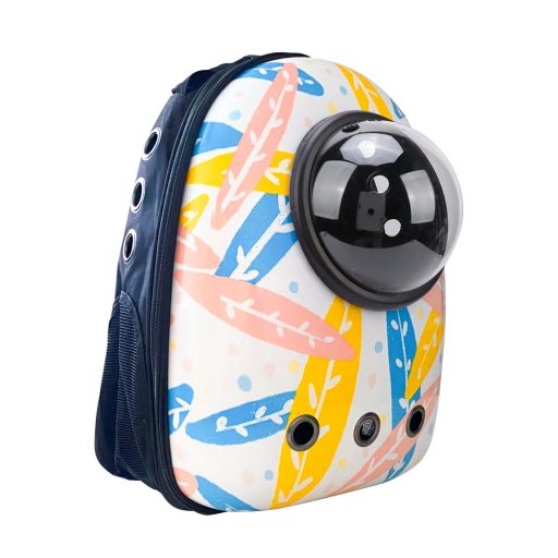 Plecak do noszenia zwierząt, biały w liście