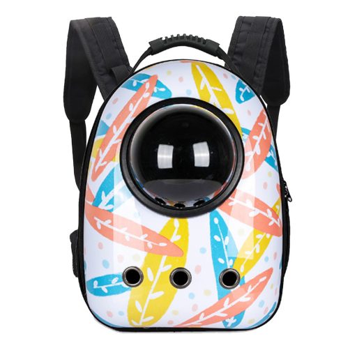 Plecak do noszenia zwierząt, biały w liście