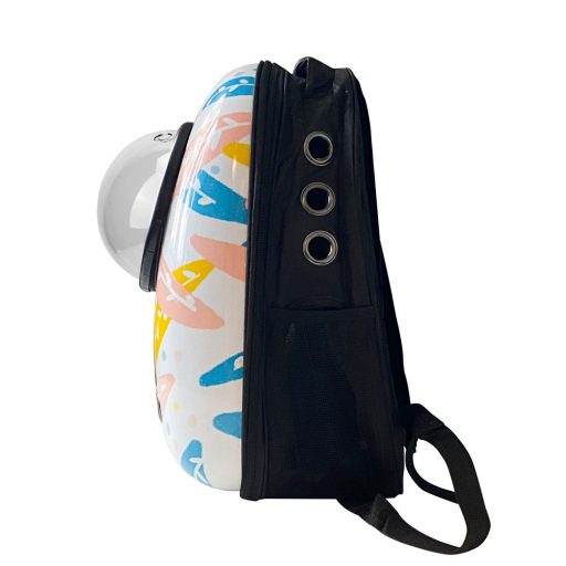 Plecak do noszenia zwierząt, biały w liście