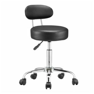 Fotel kosmetyczny z oparciem, czarny