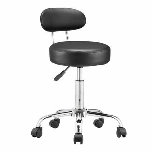 Fotel kosmetyczny z oparciem, czarny