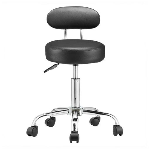 Fotel kosmetyczny z oparciem, czarny