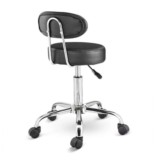 Fotel kosmetyczny z oparciem, czarny