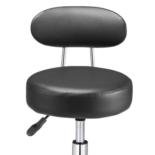 Fotel kosmetyczny z oparciem, czarny