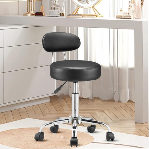 Fotel kosmetyczny z oparciem, czarny