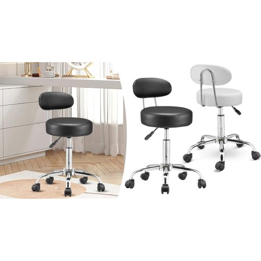 Fotel kosmetyczny z oparciem, czarny