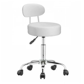 Fotel kosmetyczny z oparciem, biały