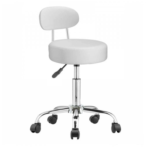 Fotel kosmetyczny z oparciem, biały