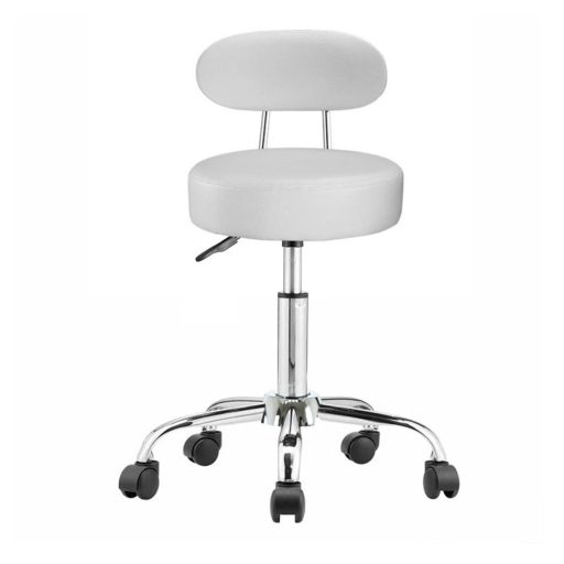 Fotel kosmetyczny z oparciem, biały