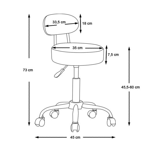 Fotel kosmetyczny z oparciem, biały