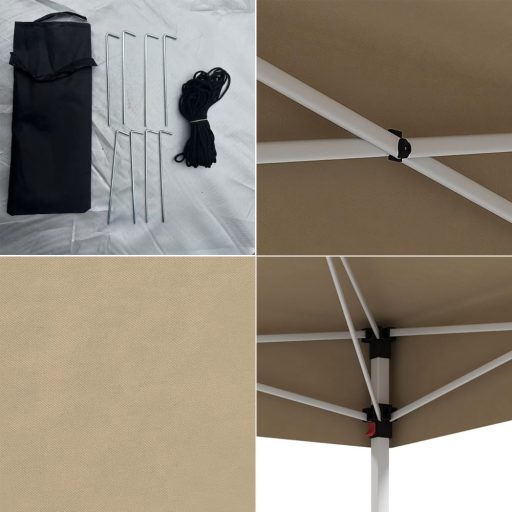 Pawilon z tylną ścianką i kieszeniami 3x3x2,8 m, beżowy