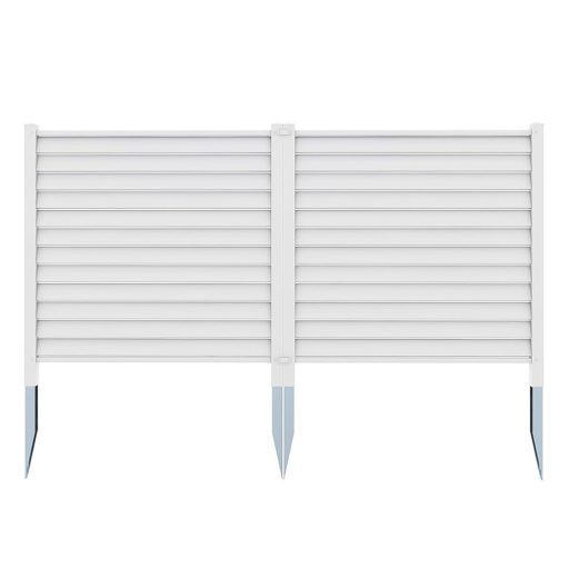 Panel ogrodzeniowy do wbijania w ziemię, 122x122 cm, 2 szt., biały